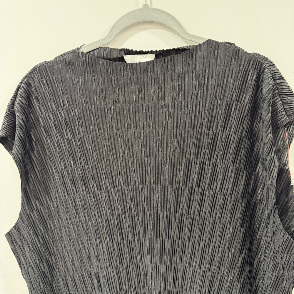 Topshop Black Textured Women's Blouse